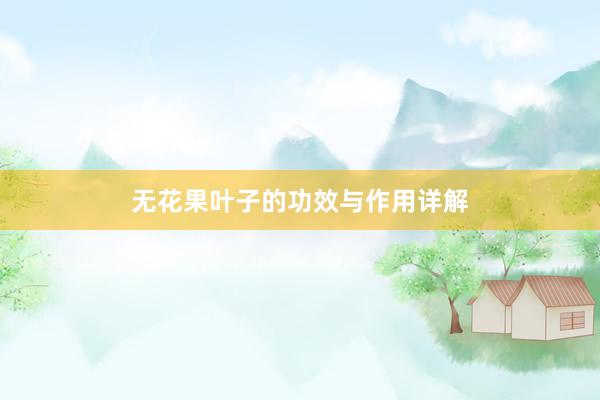 无花果叶子的功效与作用详解