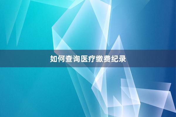 如何查询医疗缴费纪录