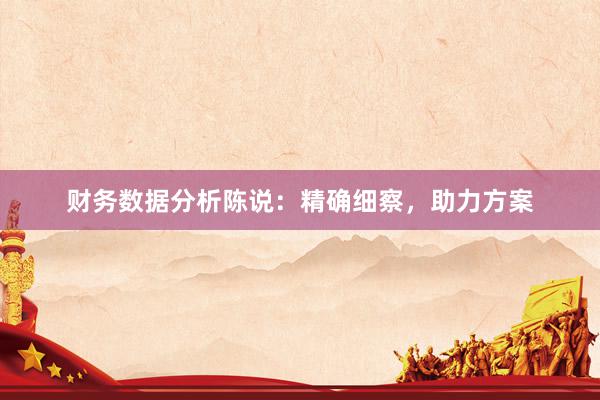 财务数据分析陈说：精确细察，助力方案